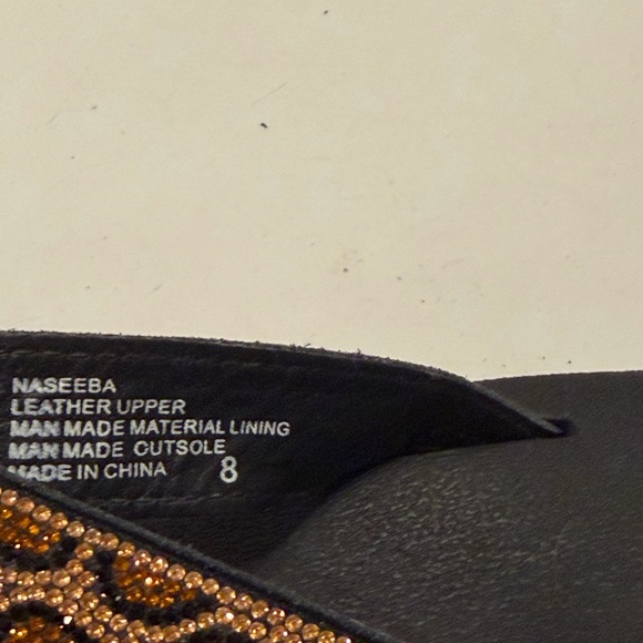 Yellow Box Black and Gold Sandals - Picture 5 of 6